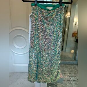 Mable sequin Turqoise skirt midi small